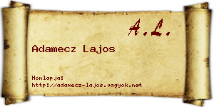 Adamecz Lajos névjegykártya